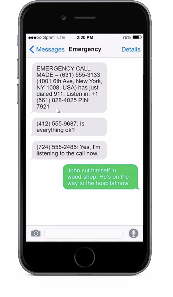 911 emergency alert on phone